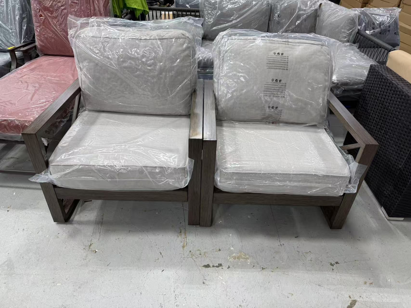 Brand new outdoor patio chair set of 2, with cushions, size in the picture