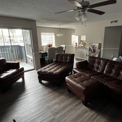 Burgundy, Leather Living Room Set