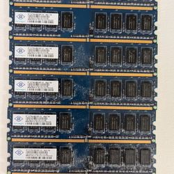 DDR2 1GB PC2-5300U 1Rx8 RAM (6 Sticks)