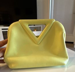 Bottega Veneta Yellow Small Satchel Top Handle Cut-Out Accent Detachable Strap