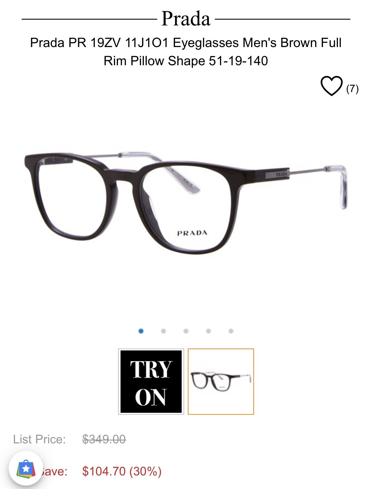 Prada Black Frames - Never Worn