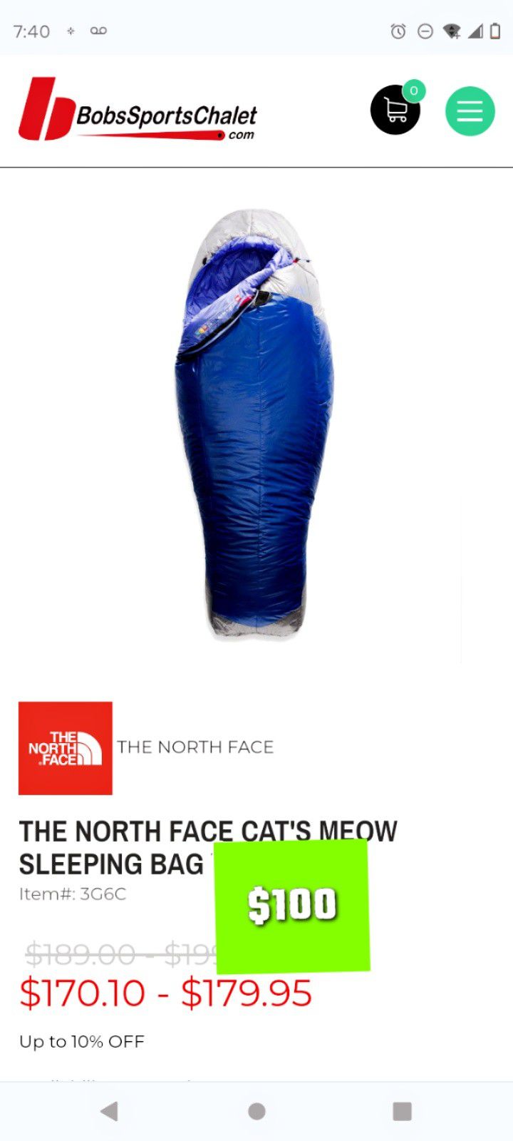 North Face Camping Sleeping Bag 