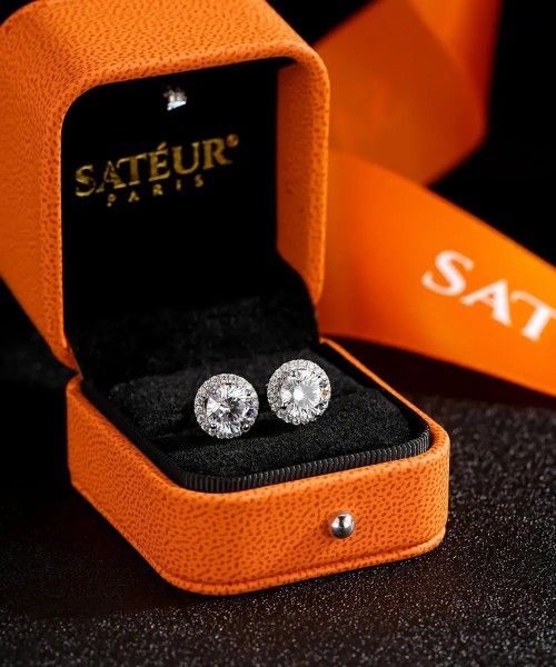 Moissanite Diamond Earrings platinum finished 90% off retail