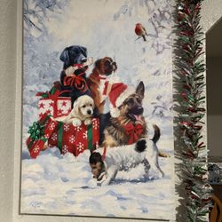 Christmas Dog Painting
