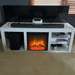 TV Media Console With Fireplace