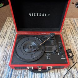 Victrola Journey Bluetooth Suitcase Record Player (Red)