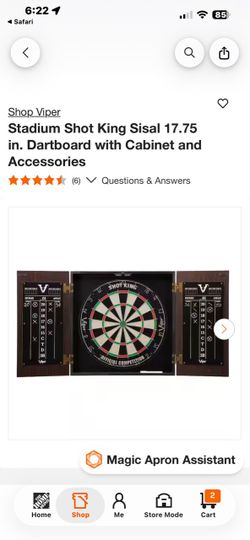 Viper Shot King Sisal Dartboard with Cabinet