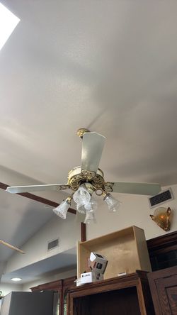 Brass Ceiling Fan with Light Kit