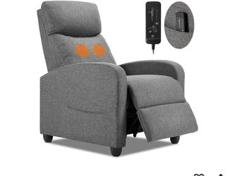 Gray Fabric Massage Recliner Chair