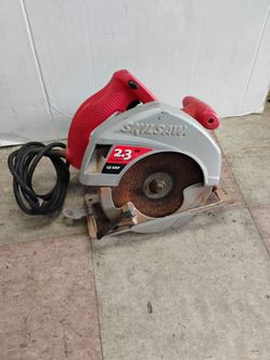 Skilsaw 5400 7-1/4" corded circular saw, which features a 12-amp, 2.3-horsepower motor capable of cutting depths up to 2-3/8 inches.