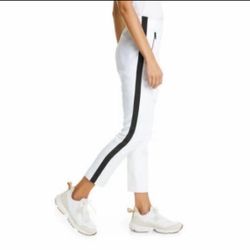 NWT Rag & Bone Pants Simone White Ankle High Rise Zipper Side Stripe Size 10