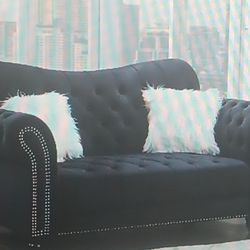 Black Suede Love Seat
