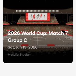 2 FIFA World Cup 2026 Tickets MetLife Match 7 Group C