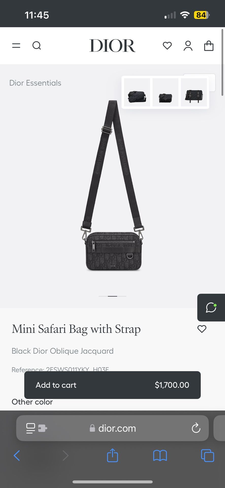 Dior Mini Safari Bag