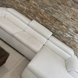 White Leather Sofa 
