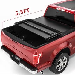 OEDRO Tri-Fold Tonneau Cover for 5.5ft for Ford F-150 Truck Bed