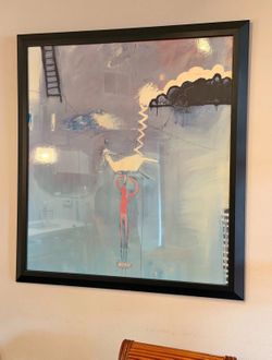 Framed Abstract Wall Art – Black Frame (No Glass)