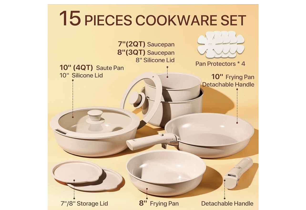 Ceramic Cookware Sets, Pots and Pans Set Non Stick Non Toxic, Induction Cookware,