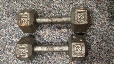 Iron 12 Lb Dumbbells