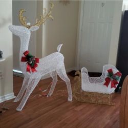 Christmas Decoration Reindeer With Sleigh (NEW)