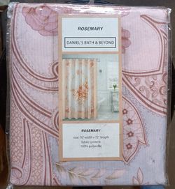 NEW" Bath Curtain "Rosemary" Pink Color