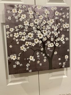 Canvas Painting On Metallics Gray/Brown Background