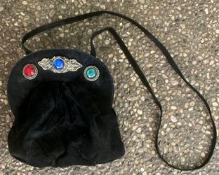 Vintage 1980s Suede Leather Crossbody Purse Bag
