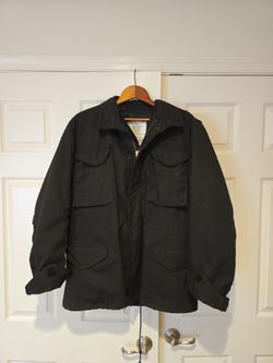 Vintage 80s Field Jacket OG106 Size M Military Black