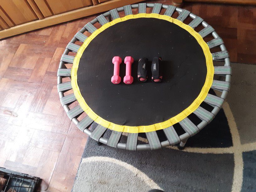 Mini Trampoline and Weights