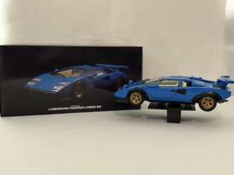 Rare Kyosho 1:18 Lamborghini Countach LP500S WW – Blue/Gold – Mint, US Seller