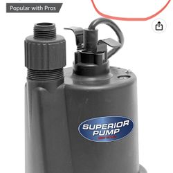 Superior Pump 91250 1/4 HP Thermoplastic Submersible Utility Pump with 10-Foot Cord