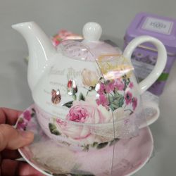 Gift Set TEA Pot Tea Set Ceramic Set & Tea  & Napkins