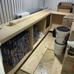 Custom L shape wood counter