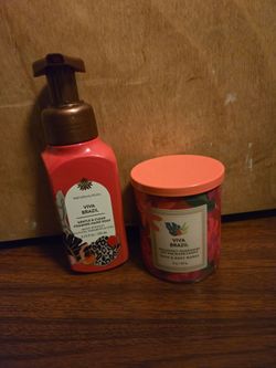 Bath And Body Works Viva Brazil 1 wick candle and hand forming soap