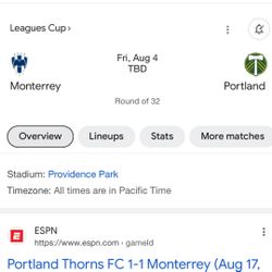 Portland Timbers Vs Monterrey 