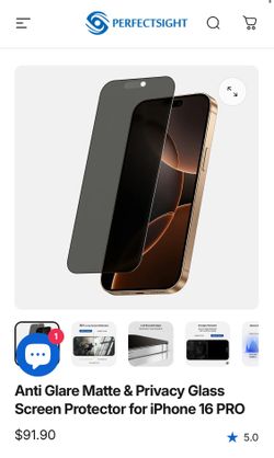 2 Pack Anti Glare Matte & Privacy Glass Screen Protector for iPhone 16 PRO