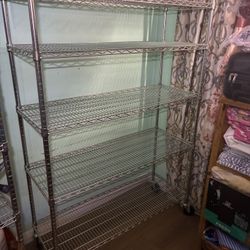 TRINITY 6-Tier Wire Shelving Rack, 48" x 18" x 72" NSF, Includes Wheels