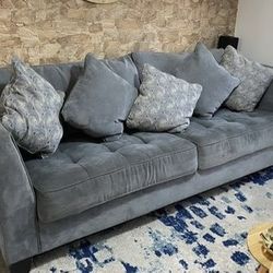 Ashley HomeStores Modern 92” Cobalt Blue Sofa