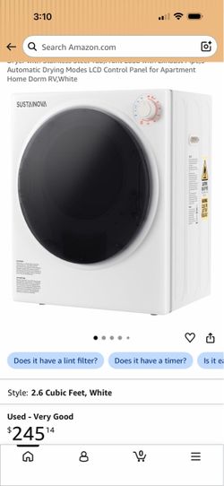 2.6 Cubic Feet Dryer