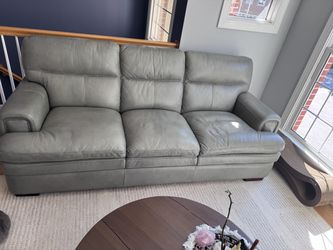 Lazy Boy Leather Sofa - Gray