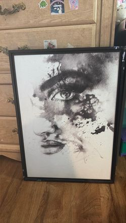 Abstract Black & White Woman Portrait Framed Wall Art