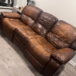 Leather Electric Power Reclining Couch