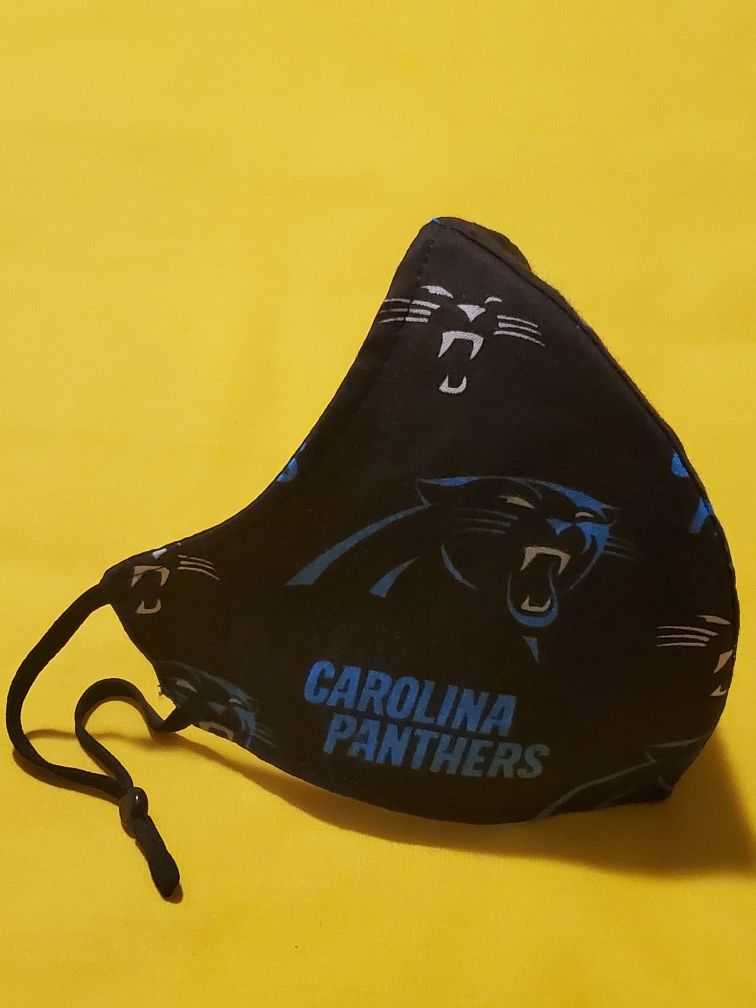 Handmade North Carolina Panthers Adjustable Face Mask