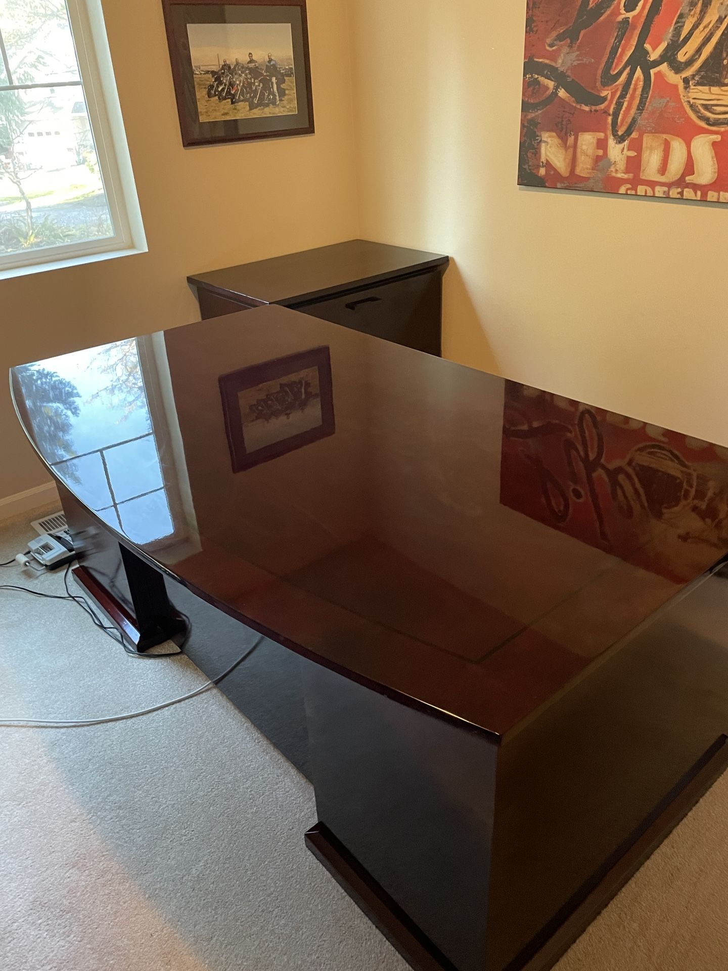 Desk and File Cabinet