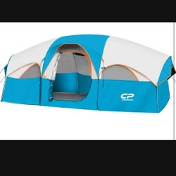 Tent 8 Person Camping Tents, Weather Resistant Family Tent, 5 Large Mesh Windows, Double Layer, Divided Curtain for Separated Room, Portable with Carr