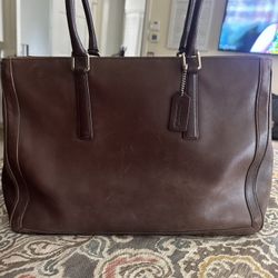 Vintage Coach Legacy Tote Briefcase Dark Brown 