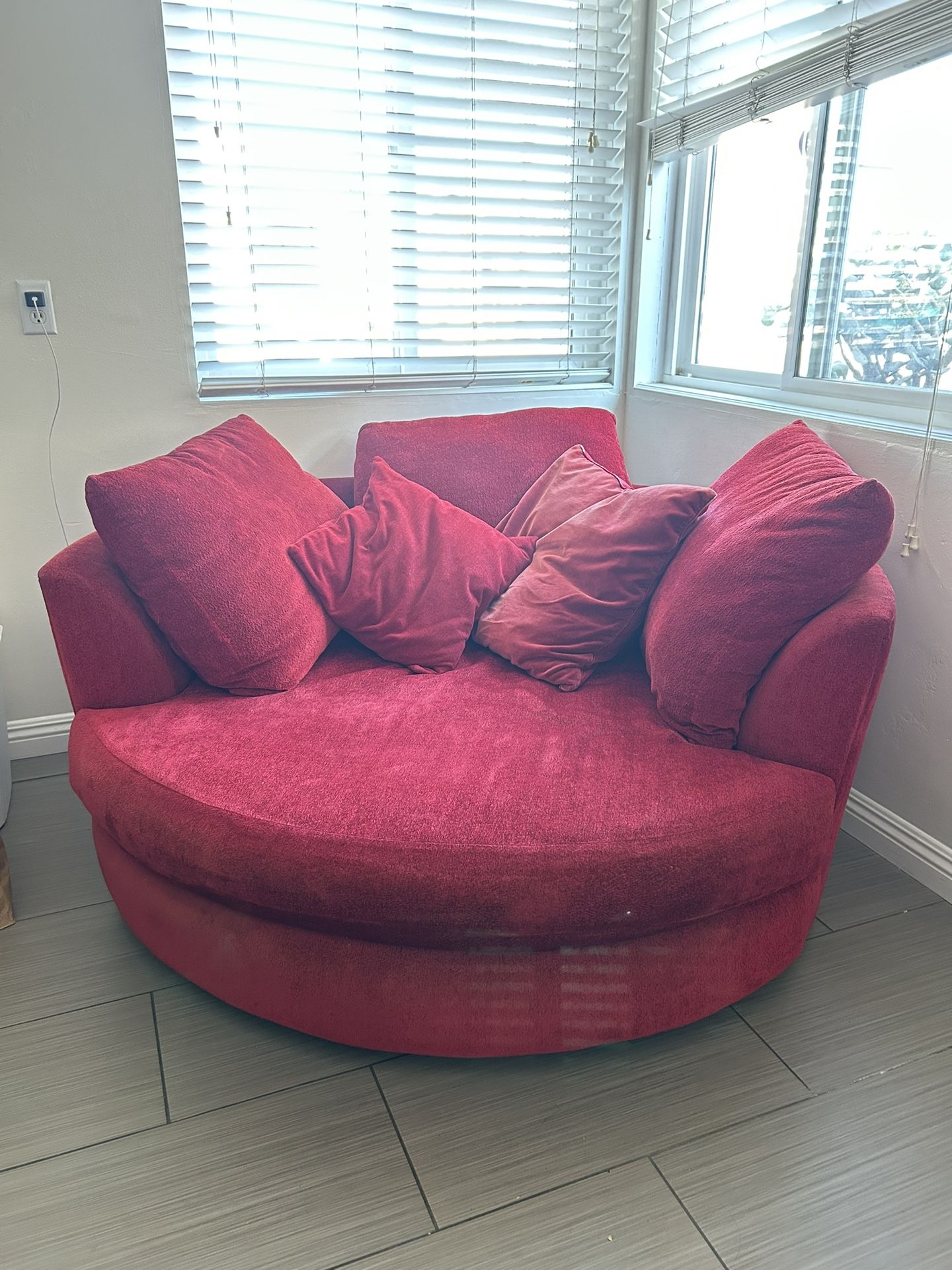 Large Red Circular Couch 