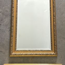 Heavy Quality Mirror with Ornate Frame and Bonus Shelf