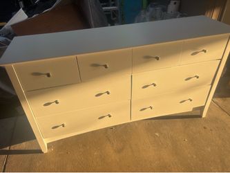 White solid wood dresser
