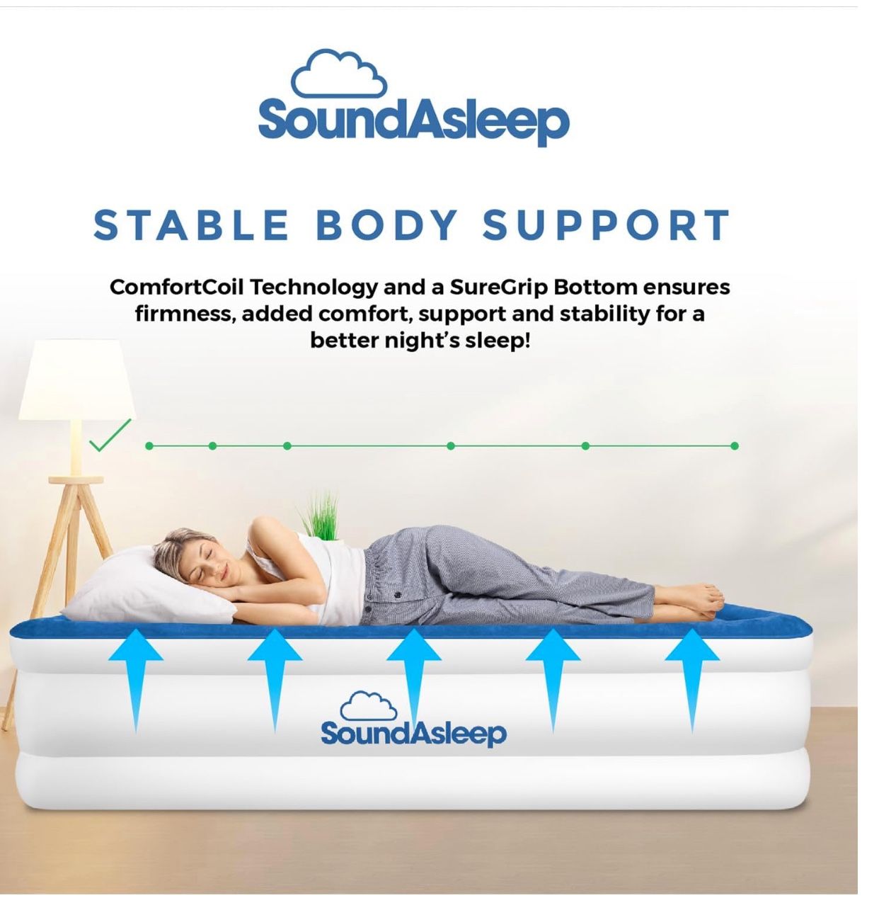 New Inflatable Sound ASleep Mattress Queen Size